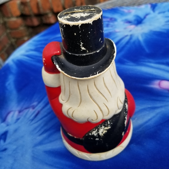 1960s Christmas Vintage Santa Claus Vintage Piggy Bank Coin Collectible - Picture 4 of 7